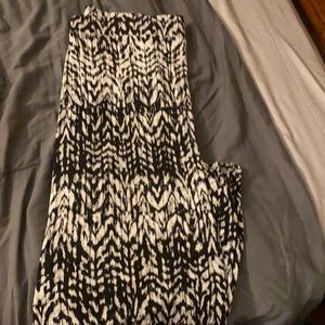 Black and white maxi skirt